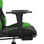 Gaming chair with footrest black green synthetic leather by , Gaming chairs - Ref: Foro24-3143767, Price: 145,49 €, Discount: %