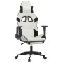 Gaming-Stuhl mit Fußstütze aus weißem schwarzem Kunstleder von , Gaming-Stühle - Ref: Foro24-3143773, Preis: 146,99 €, Rabatt: %