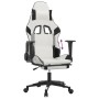 Gaming-Stuhl mit Fußstütze aus weißem schwarzem Kunstleder von , Gaming-Stühle - Ref: Foro24-3143773, Preis: 146,99 €, Rabatt: %