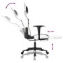 Silla gaming masaje y reposapiés cuero sintético negro blanco de , Sillones para videojuegos - Ref: Foro24-345467, Precio: 14...