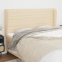 Headboard with cream fabric ears 183x23x118/128 cm by , Headboards and footboards - Ref: Foro24-3118115, Price: 135,99 €, Dis...