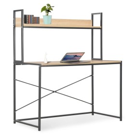 Computertisch aus Schwarz und Eiche, 120 x 60 x 138 cm von , Schreibtische - Ref: Foro24-20256, Preis: 102,62 €, Rabatt: %