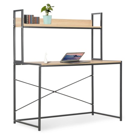 Computertisch aus Schwarz und Eiche, 120 x 60 x 138 cm von , Schreibtische - Ref: Foro24-20256, Preis: 101,99 €, Rabatt: %