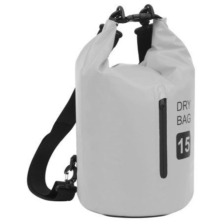 Waterproof aquatic bag with zipper PVC gray 15 L by , Water sports and sailing - Ref: Foro24-92752, Price: 19,99 €, Discount: %