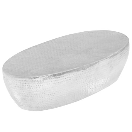 Hammered aluminum coffee table 100x50x28 cm silver by , Coffee table - Ref: Foro24-246506, Price: 239,99 €, Discount: %