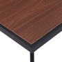 Mesa de comedor MDF negro y madera oscura 120x60x75 cm