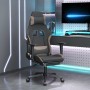 Massage-Gaming-Stuhl mit Fußstütze aus schwarzem und taupegrauem Stoff von , Gaming-Stühle - Ref: Foro24-345503, Preis: 138,9...