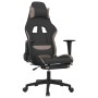 Silla gaming de masaje con reposapiés tela negro y gris taupe de , Sillones para videojuegos - Ref: Foro24-345503, Precio: 13...