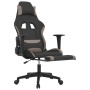 Massage-Gaming-Stuhl mit Fußstütze aus schwarzem und taupegrauem Stoff von , Gaming-Stühle - Ref: Foro24-345503, Preis: 138,9...