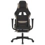 Silla gaming de masaje con reposapiés tela negro y gris taupe de , Sillones para videojuegos - Ref: Foro24-345503, Precio: 13...