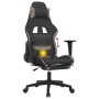 Massage-Gaming-Stuhl mit Fußstütze aus schwarzem und taupegrauem Stoff von , Gaming-Stühle - Ref: Foro24-345503, Preis: 138,7...