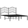 Bed frame with black metal headboard 140x190 cm by , Beds and slatted bases - Ref: Foro24-373789, Price: 87,99 €, Discount: %