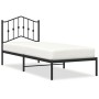 Bed frame with black metal headboard 90x200 cm by , Beds and slatted bases - Ref: Foro24-373782, Price: 67,99 €, Discount: %