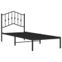 Bed frame with black metal headboard 90x200 cm by , Beds and slatted bases - Ref: Foro24-373782, Price: 67,99 €, Discount: %