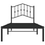 Bed frame with black metal headboard 90x200 cm by , Beds and slatted bases - Ref: Foro24-373782, Price: 67,99 €, Discount: %