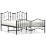 Bed frame with headboard and black metal footboard 135x190cm by , Beds and slatted bases - Ref: Foro24-373806, Price: 105,99 ...