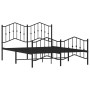 Bed frame with headboard and black metal footboard 135x190cm by , Beds and slatted bases - Ref: Foro24-373806, Price: 105,99 ...