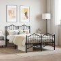 Bed frame with headboard and black metal footboard 120x190cm by , Beds and slatted bases - Ref: Foro24-373804, Price: 103,48 ...