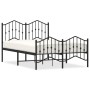 Bed frame with headboard and black metal footboard 120x190cm by , Beds and slatted bases - Ref: Foro24-373804, Price: 103,48 ...