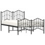 Bed frame with headboard and black metal footboard 120x190cm by , Beds and slatted bases - Ref: Foro24-373804, Price: 103,48 ...