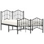 Estructura de cama con cabecero y estribo metal negro 120x190cm