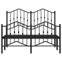 Bed frame with headboard and black metal footboard 120x190cm by , Beds and slatted bases - Ref: Foro24-373804, Price: 103,48 ...