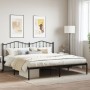 Bed frame with black metal headboard 200x200 cm by , Beds and slatted bases - Ref: Foro24-373796, Price: 104,86 €, Discount: %