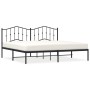 Bed frame with black metal headboard 200x200 cm by , Beds and slatted bases - Ref: Foro24-373796, Price: 104,86 €, Discount: %