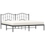 Bed frame with black metal headboard 200x200 cm by , Beds and slatted bases - Ref: Foro24-373796, Price: 104,86 €, Discount: %