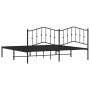 Bed frame with black metal headboard 200x200 cm by , Beds and slatted bases - Ref: Foro24-373796, Price: 104,86 €, Discount: %