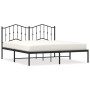 Bed frame with black metal headboard 183x213 cm by , Beds and slatted bases - Ref: Foro24-373794, Price: 105,99 €, Discount: %