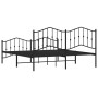 Estructura de cama cabecero y estribo metal negro 183x213 cm