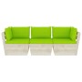 Garden pallet sofa, 3-seater with fir wood cushions. by vidaXL, Garden sets - Ref: Foro24-3063407, Price: 251,26 €, Discount: %