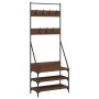 Coat rack with brown oak shoe rack 72x34x184 cm by , Dresser Organizers and Bar Hangers - Ref: Foro24-837831, Price: 53,99 €,...