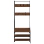 Coat rack with brown oak shoe rack 72x34x184 cm by , Dresser Organizers and Bar Hangers - Ref: Foro24-837831, Price: 53,99 €,...