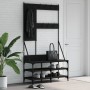 Coat rack with black shoe rack 100x40x184 cm by , Dresser Organizers and Bar Hangers - Ref: Foro24-837852, Price: 101,17 €, D...