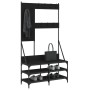 Coat rack with black shoe rack 100x40x184 cm by , Dresser Organizers and Bar Hangers - Ref: Foro24-837852, Price: 101,17 €, D...