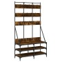 Coat rack with smoked oak shoe rack 100x40x184 cm by , Dresser Organizers and Bar Hangers - Ref: Foro24-837859, Price: 119,99...