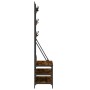 Coat rack with smoked oak shoe rack 100x40x184 cm by , Dresser Organizers and Bar Hangers - Ref: Foro24-837859, Price: 119,99...