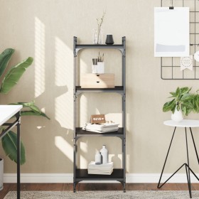 Bookcase with 4 shelves black engineered wood 40x30x120 cm by , Bookcases and shelves - Ref: Foro24-837632, Price: 43,62 €, D...