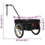 Bicycle trailer/hand cart, black steel, 155x60x83 cm by vidaXL, Bicycle trailers - Ref: Foro24-91771, Price: 135,99 €, Discou...