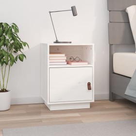 Solid white pine wood bedside table 40x34x55 cm by vidaXL, Nightstands - Ref: Foro24-818317, Price: 40,99 €, Discount: %