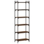 Bookcase with 6 shelves engineered wood brown oak 60x30x188 cm by , Bookcases and shelves - Ref: Foro24-837666, Price: 75,87 ...