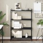 Bookcase with 4 shelves black engineered wood 80x30x120 cm by , Bookcases and shelves - Ref: Foro24-837672, Price: 42,37 €, D...