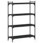 Bookcase with 4 shelves black engineered wood 80x30x120 cm by , Bookcases and shelves - Ref: Foro24-837672, Price: 42,37 €, D...