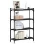 Bookcase with 4 shelves black engineered wood 80x30x120 cm by , Bookcases and shelves - Ref: Foro24-837672, Price: 42,37 €, D...