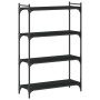 Bookcase with 4 shelves black engineered wood 80x30x120 cm by , Bookcases and shelves - Ref: Foro24-837672, Price: 42,37 €, D...