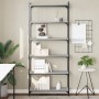 Bookcase with 6 shelves Sonoma gray engineered wood 80x30x188 cm by , Bookcases and shelves - Ref: Foro24-837685, Price: 80,7...