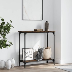 Smoked oak engineered wood console table 75x30.5x75 cm by , Side tables - Ref: Foro24-837709, Price: 38,48 €, Discount: %