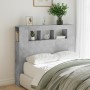 Concrete gray engineered wood LED headboard 120x18.5x103.5 cm by , Headboards and footboards - Ref: Foro24-837340, Price: 79,...